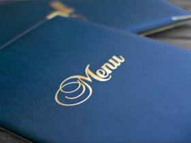 Porte-menu classique pour restaurant gastronomique