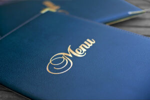 Porte-menu classique pour restaurant gastronomique