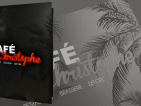 Impression porte menu noir brasserie haut de gamme