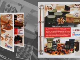 Sérigraphie publicitaire sur un classeur d'entreprise